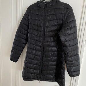 Long puffer black jacket
